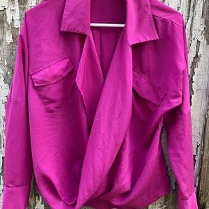 Boutique Naked Zebra Magenta Top